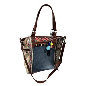 Desigual Boho Tassel Shells Beaded Purse Bag